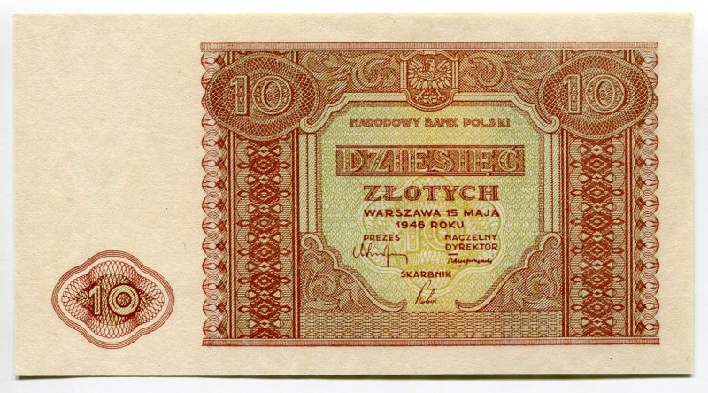 Poland 10 Zlotych 1946
P# 126, N# 213417; UNC