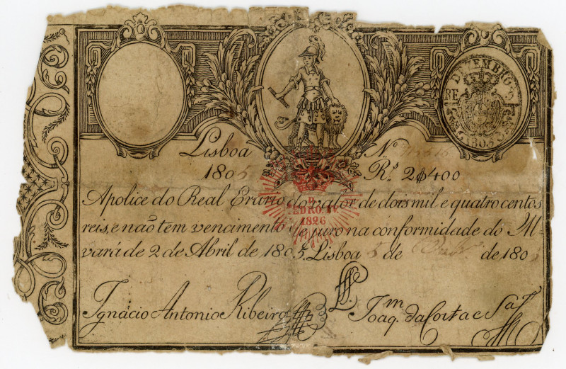 Portugal 2400 Reis 1805 (1826)
P# 21, # 115515; VG