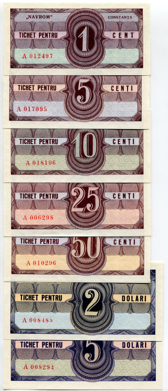 Romania 1 - 5 - 10 - 25 - 50 Centi & 2 - 5 Dolari 1970 th (ND)
Value on ship Na...