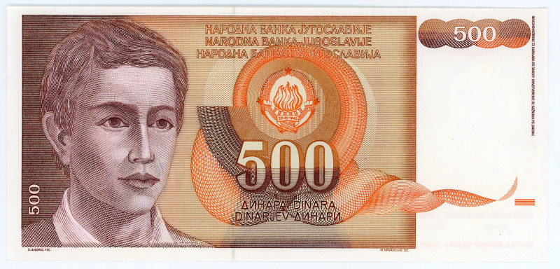 Yugoslavia 500 Dinara 1990 Not Issued
P# 106A, N# 235351; UNC