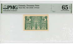 Estonia 5 Penni 1919 (ND) PMG 65 EPQ
P# 39a, N# 288111