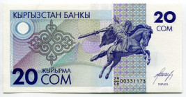 Kyrgyzstan 20 Som 1993
P# 6, N# 204819; 29/CH 00331173; UNC