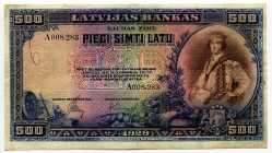 Latvia 500 Latu 1929
P# 19a, N# 299997; # A008283; VF-