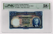 Latvia 50 Latu 1934 PMG 58 EPQ
P# 20a, N# 220368; # 970051; AUNC