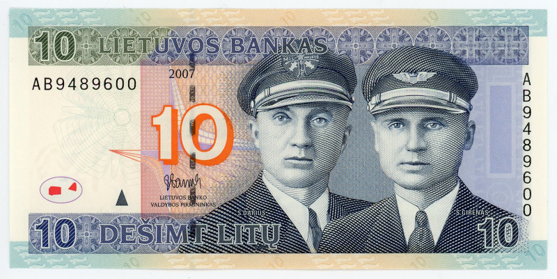 Lithuania 10 Litu 2007
P# 68, N# 204037; # AB9489600; UNC