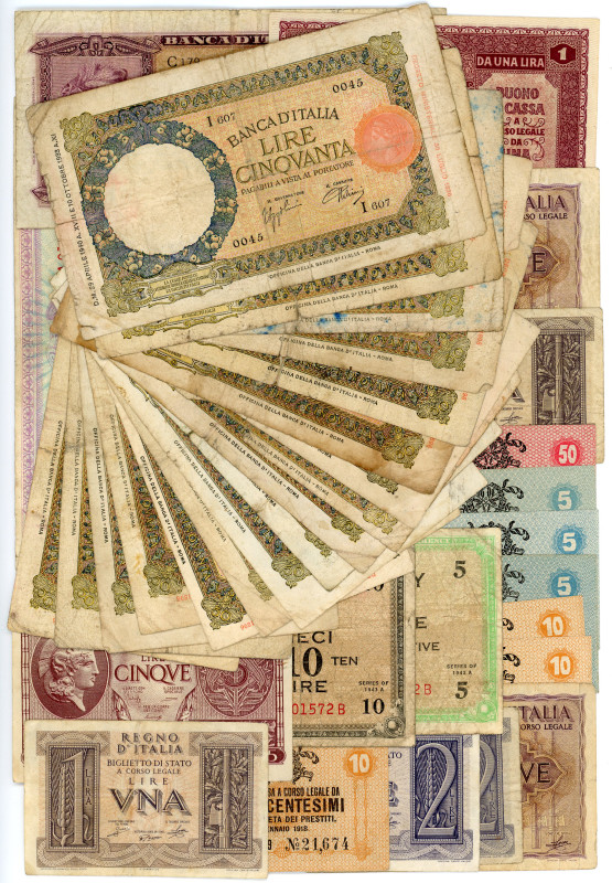 Italy Lot of 58 Bnankotes 20 th Century
Various Dates, Denominations & Conditio...