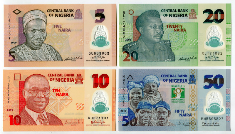 Nigeria Lot of 4 Banknotes 2008 - 2010
Various Dates, Denominations & Condition...