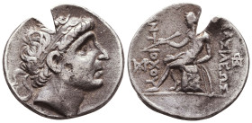 Seleukid Kings of Syria. Antiochos I Soter AR Tetradrachm. circa 281-261 BC.
Reference:

Condition: Very Fine

Weight: 16.9 gr
Diameter: 28.5 mm