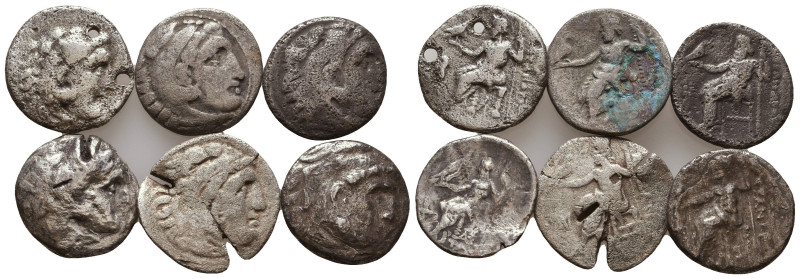 Lot of 6 MACEDONIAN KINGDOM. Alexander III the Great (336-323 BC). AR 
Referenc...