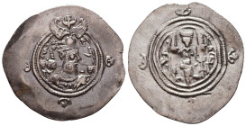 SASANIAN KINGS. AD 631 - 638. AR Drachm
Reference:

Condition: Very Fine

Weight: 4.1 gr
Diameter: 32.3 mm