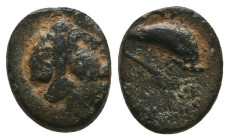 Greek Coins. 4th - 3rd century B.C. AE
Reference:

Condition: Very Fine

Weight: 1.4 gr
Diameter: 10.2 mm