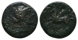 Greek Coins. 4th - 3rd century B.C. AE
Reference:

Condition: Very Fine

Weight: 3.3 gr
Diameter: 14.8 mm