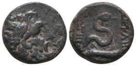 Greek Coins. 4th - 3rd century B.C. AE
Reference:

Condition: Very Fine

Weight: 7.3 gr
Diameter: 18.6 mm