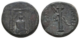 Greek Coins. 4th - 3rd century B.C. AE
Reference:

Condition: Very Fine

Weight: 3.9 gr
Diameter: 15.4 mm