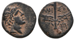 Greek Coins. 4th - 3rd century B.C. AE
Reference:

Condition: Very Fine

Weight: 2.9 gr
Diameter: 13.5 mm