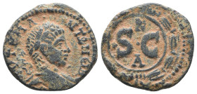 Seleucis and Pieria, Antiochia ad Orontem. Elagabalus. (218-222) Ae
Reference:

Condition: Very Fine

Weight: 4.1 gr
Diameter: 18.6 mm
