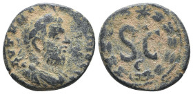 Antioch on the Orontes. Macrinus. A.D. 217-218. AE
Reference:

Condition: Very Fine

Weight: 4.2 gr
Diameter: 18.5 mm