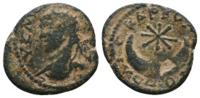 Caracalla (198-217). Mesopotamia, Carrhae. Æ
Reference:

Condition: Very Fine

Weight: 3.1 gr
Diameter: 18.4 mm