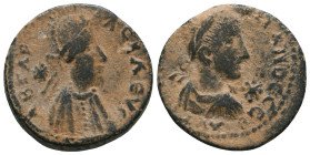 MESOPOTAMIA, Edessa. Gordian III, with Abgar X Phraates. AD 238-244. Æ
Reference:

Condition: Very Fine

Weight: 9.9 gr
Diameter: 23.2 mm