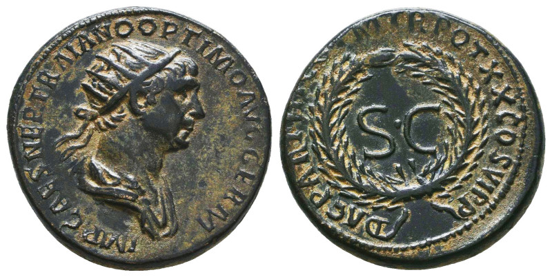 Trajan. Rome, AD 116. Ae.
Reference:
Condition: Very Fine

Weight: 8.8 gr
D...