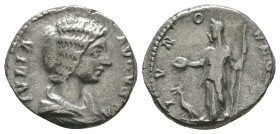 JULIA DOMNA, wife of Severus, d. 217 AD. AR Denarius
Reference:
Condition: Very Fine

Weight: 2.6 gr
Diameter: 16.9 mm