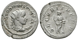 Gordian III. A.D. 238-244. AR antoninianus
Reference:
Condition: Very Fine

Weight: 3.6 gr
Diameter:23.2 mm