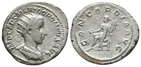 Gordian III. A.D. 238-244. AR antoninianus
Reference:
Condition: Very Fine

Weight: 4.7 gr
Diameter: 22.9 mm