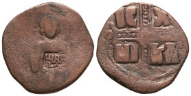 Islamic Coins. Arabic countermar on Byzantine Follis, Ae
Reference:
Condition: Very Fine

Weight: 9.4 gr
Diameter: 26.9 mm