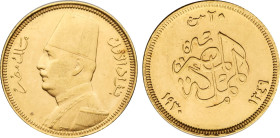 AH 1349 (1930) Egypt: Fuad gold 20 Piastres, KM-351. (1,70 g), AU/UNC