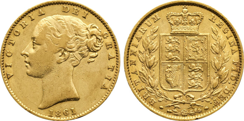1861 Great Britain: Victoria gold Sovereign, KM-736.1. (7,90 g). XF/AU