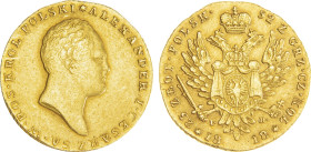 1818 Poland: Alexander I of Russia gold 25 Zlotych, KM-C102, Bit-813 (R). (4,90 g). XF/AU