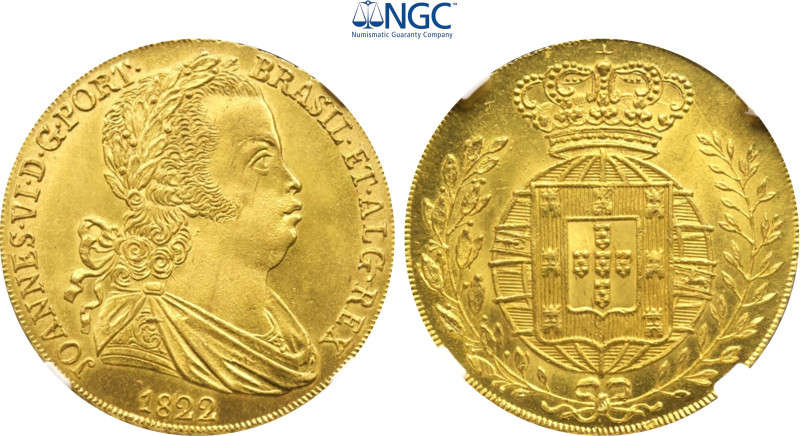 1822 Portugal: João VI gold 6400 Reis (Peça), Lisbon mint, KM-364. (14,30 g). NG...