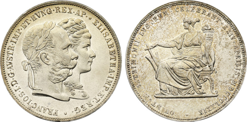 1879 Austria: Franz Joseph I silver 2 Florin, KM-2233. (24,70 g). AU/UNC
