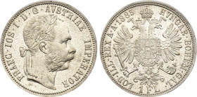 1885 Austria: Franz Joseph I silver Florin, KM-2222. (12,40 g). AU/UNC
