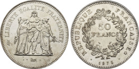 1975 France: Republic silver 50 Francs, KM-941. (30,00 g). UNC
