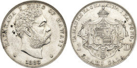 1883 Hawaii: Kalakaua I silver Dollar, KM-7. (26,60 g). AU/UNC