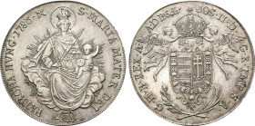 1786-B Hungary: Joseph II silver Taler, KM-400.2. (28,00 g). AU