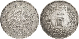 Year 25 (1892) Japan: Mutsuhito (Meiji) silver Yen, KM-Y-A25.3. (26,80 g). AU/UNC