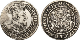 1618 Poland: Sigismund III Danzig silver Ort (18 Groszy), Dutkowski/Suchanek-160 b. (6,10 g). VF/XF