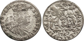 1762-REOE Poland: August III Danzig silver 6 Groszy, KM-117. (2,80 g). F/VF