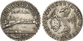 1740 Switzerland: Basel City silver 1/4 Taler, KM-143. (6,70 g). AU