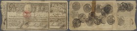 Portugal: set of 2 different notes 20.000 Reis 1826 P. 30,31, both in stronger used condition as normal for this type of notes, taped but intact, cond...