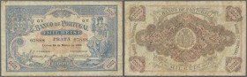 Portugal: 1000 Reis 1896 P. 73, folds, creases in paper, no holes or tears, original colors, condition: F.