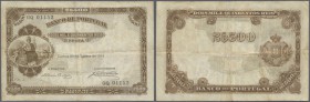 Portugal: 2500 Reis 1904 P. 79, vertical and horizontal fold, small repair in center, still original crispness in paper, nice colors, no tears, condit...