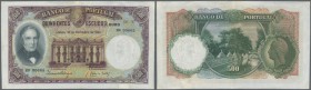 Portugal: 500 Escudos 1932 P. 147, a real beauty, rare as issued note, professionally repaired at upper border center, upper right and left corner, sm...