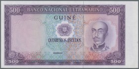 Portuguese Guinea: 2 pieces of 500 Escudos ND Proof of P. 46(p) consisting of 2 seperate prints. The first proof print is completly printed on front a...