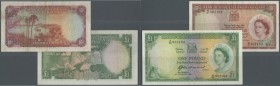 Rhodesia & Nyasaland: set of 2 notes 10 Shillings and 1 Pound 1961 P. 20, 21 in great crisp condition with only slight folds but no holes or tears, no...