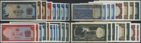 Rhodesia: collectors set of 19 different banknotes containing 1 Dollar 1971 P. 30b (F), 1 Dollar 1974 P. 30g (UNC), 1 Dollar 1974 P. 30i (aUNC), 1 Dol...