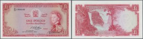 Rhodesia: 1 Pound 1964 P. 25 with portrait of QE II in great condition with only a very slight vertical and very very slight horizontal fold but no da...