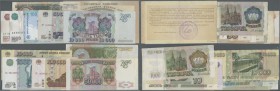 Russia: Lot with 27 Banknotes Russian Federation 1992 until 2014 with Highlights like the 10.000 Rubles 1993, 50.000 Rubles 1993, 100.000 Rubles 1995 ...